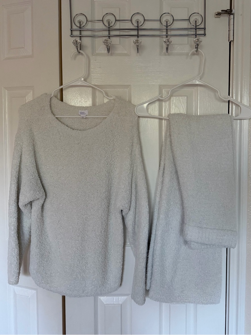 White Fleece Matching Set